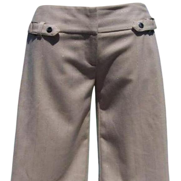 Cache Beige Metallic Self Belt Kissed Stripe Walking Bermuda Short New NWT $98 - Picture 3 of 5